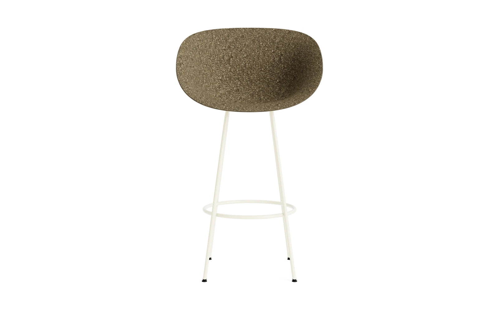 Mat Barstuhl mit Armlehne 75 cm Creme stahl Seegras in  präsentiert im Onlineshop von KAQTU Design AG. Barstuhl ist von Normann Copenhagen