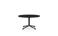 Lunar coffee table H40 Ø70 cm black aluminum/oak