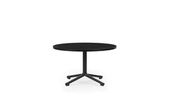 Lunar coffee table H40 Ø70 cm black aluminum/oak