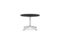 Tavolino Lunar H45 Ø60 cm alluminio/rovere