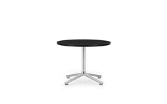 Tavolino Lunar H45 Ø60 cm alluminio/rovere