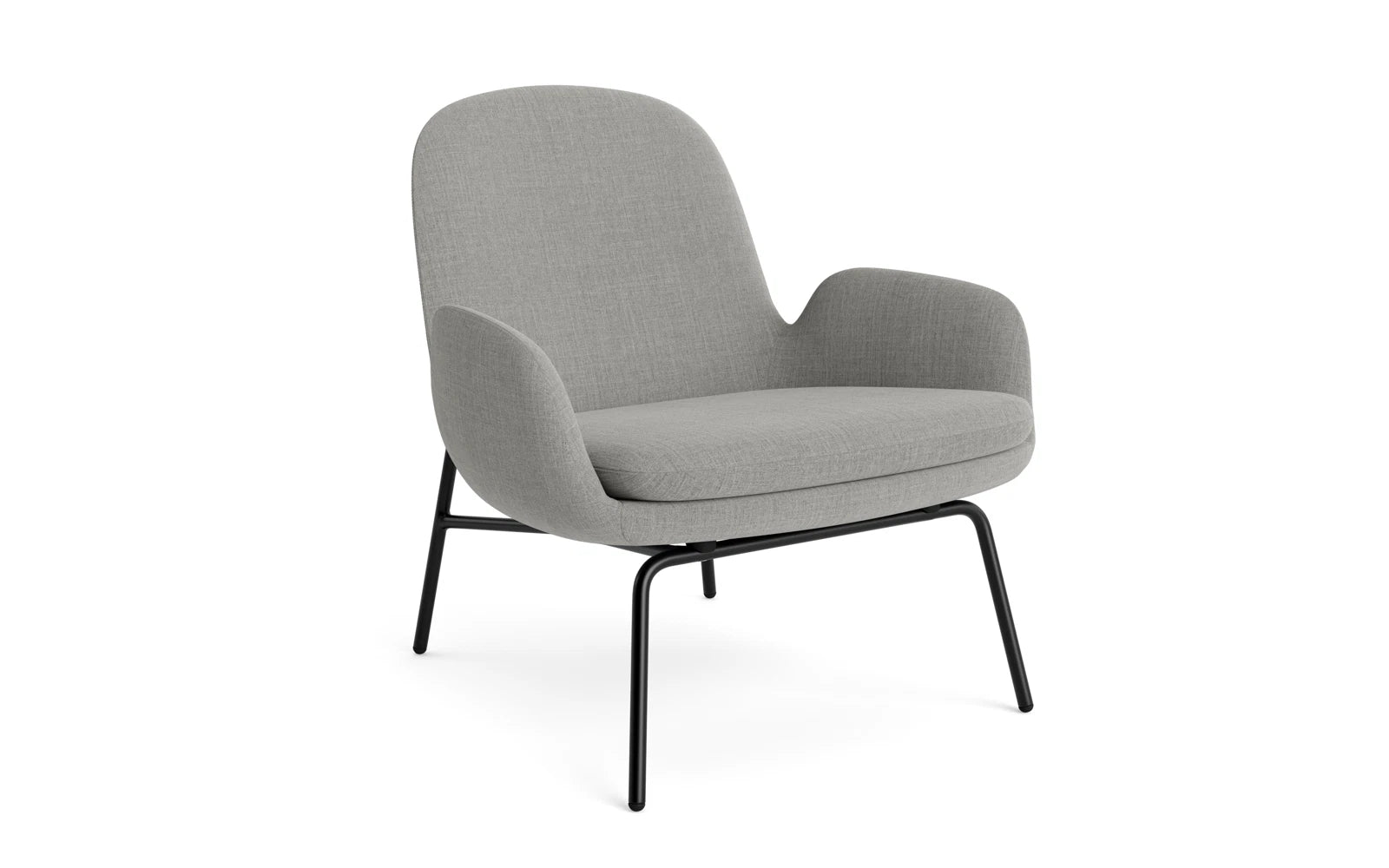Era lounge armchair low black steel remix