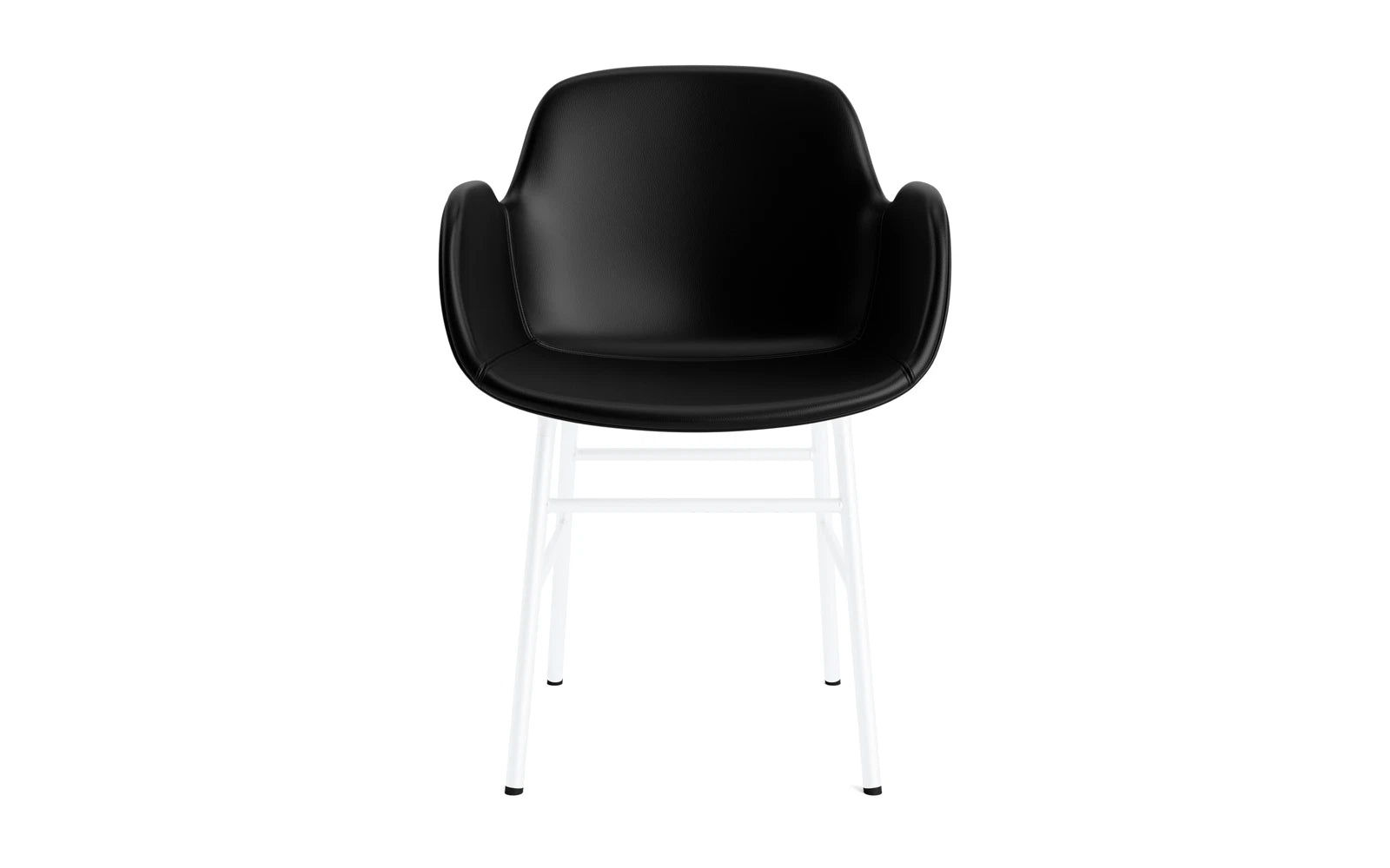 Form Lehnstuhl gepolstert Schwarz Stahl Ultra Leder in Ultra 41599 präsentiert im Onlineshop von KAQTU Design AG. Stuhl ist von Normann Copenhagen