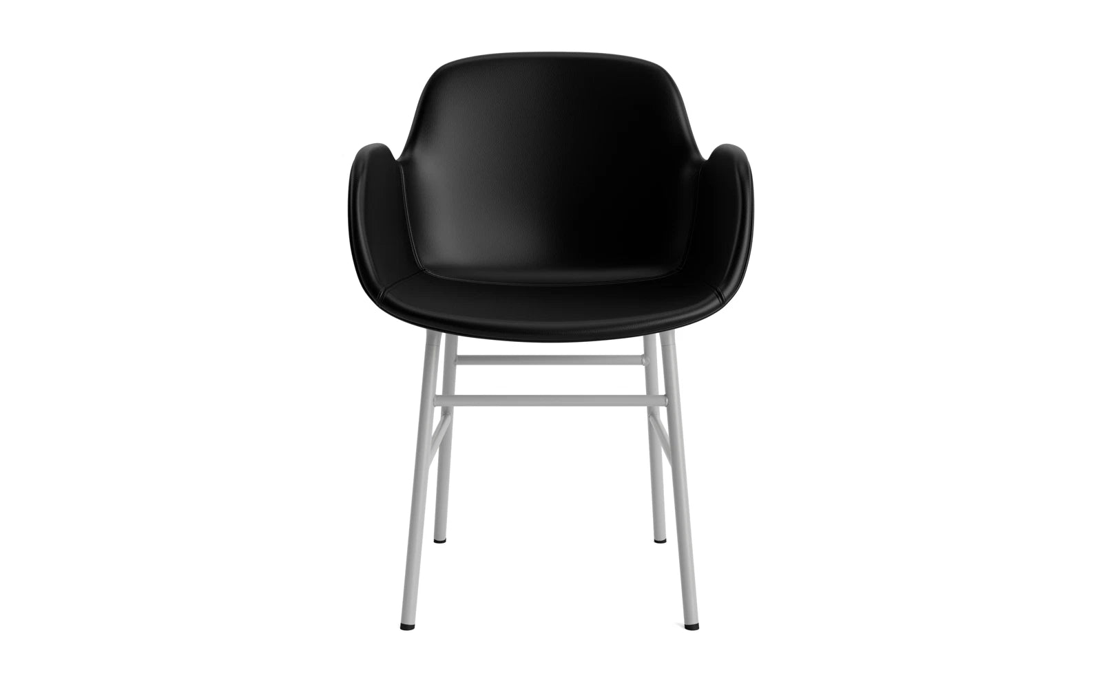Form Lehnstuhl gepolstert grau Stahl Ultra Leder in Ultra 41599 präsentiert im Onlineshop von KAQTU Design AG. Stuhl mit Armlehne ist von Normann Copenhagen