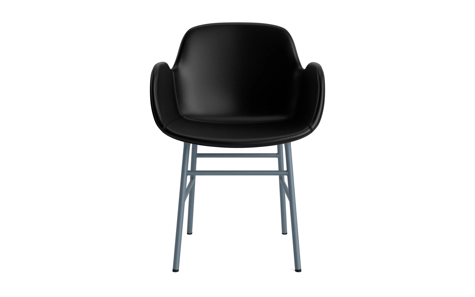 Form Lehnstuhl gepolstert Blau Stahl Ultra Leder in Ultra 41599 präsentiert im Onlineshop von KAQTU Design AG. Stuhl mit Armlehne ist von Normann Copenhagen