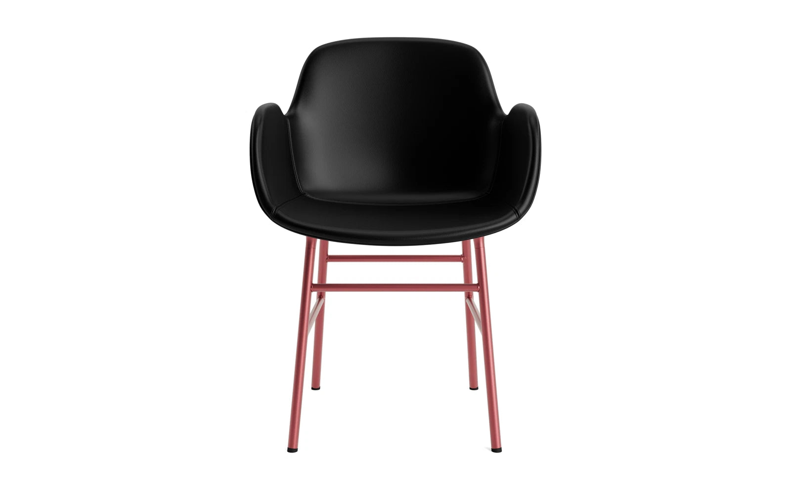 Form Lehnstuhl gepolstert Rot Stahl Ultra Leder in Ultra 41599 präsentiert im Onlineshop von KAQTU Design AG. Stuhl mit Armlehne ist von Normann Copenhagen