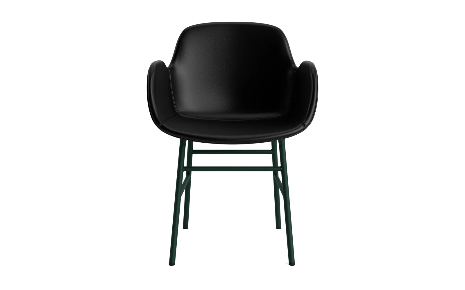 Form Lehnstuhl gepolstert Grün Stahl Ultra Leder in Ultra 41599 präsentiert im Onlineshop von KAQTU Design AG. Stuhl mit Armlehne ist von Normann Copenhagen