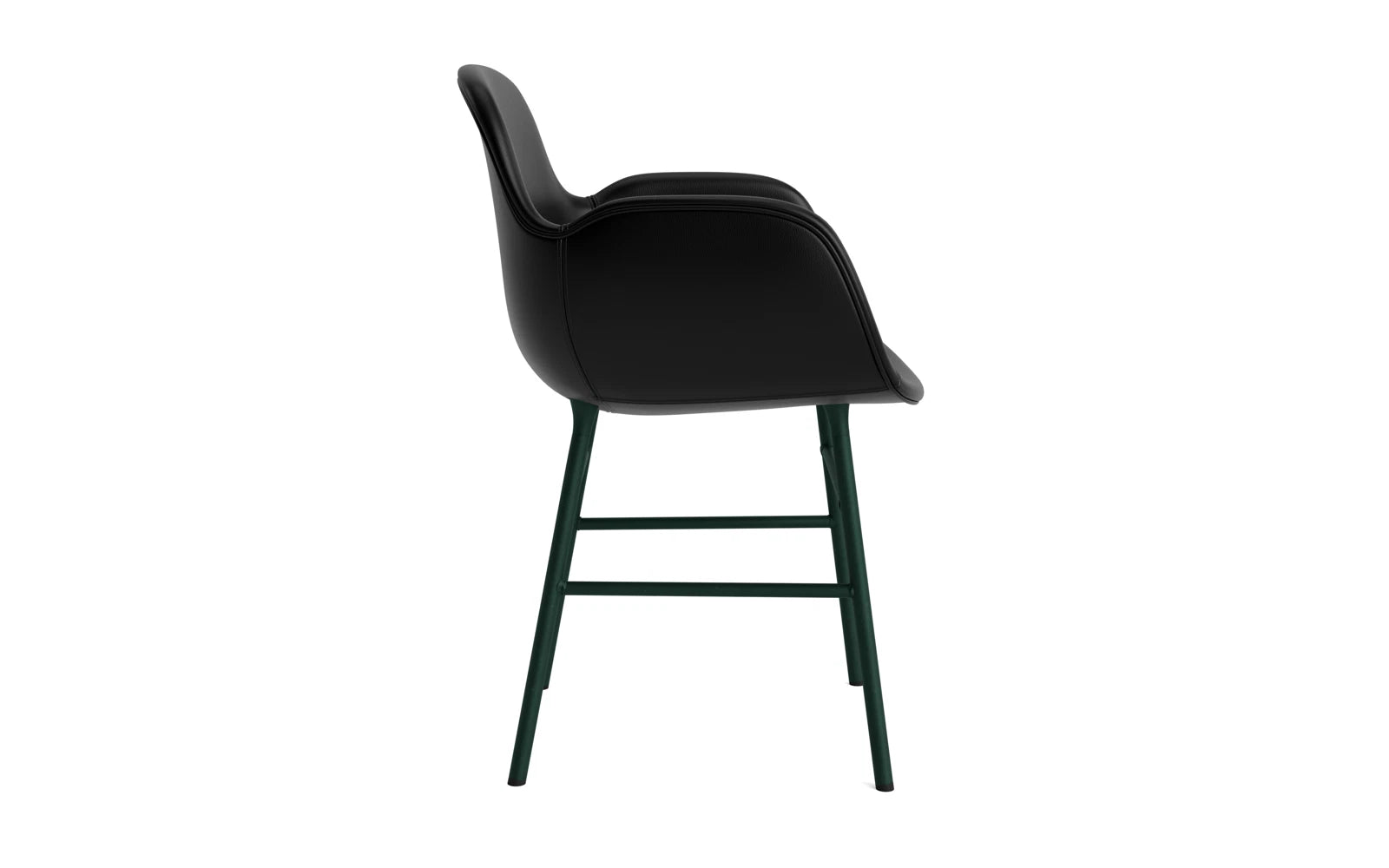 Form Lehnstuhl gepolstert Grün Stahl Ultra Leder in Ultra 41599 präsentiert im Onlineshop von KAQTU Design AG. Stuhl mit Armlehne ist von Normann Copenhagen