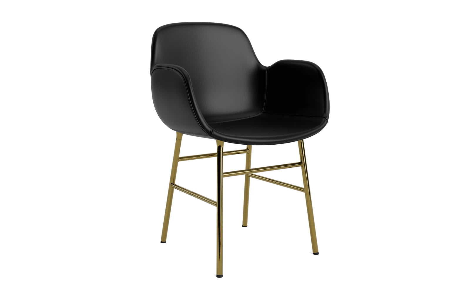Form Lehnstuhl gepolstert Messing Ultra Leder