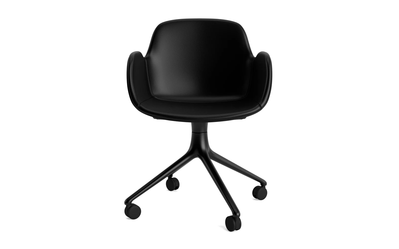 Form Drehsessel 4W Vollpolster Schwarz Aluminium/Ultra Leder in Ultra 41599 präsentiert im Onlineshop von KAQTU Design AG. Sessel ist von Normann Copenhagen
