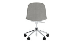 Form swivel chair with castors upholstered aluminum