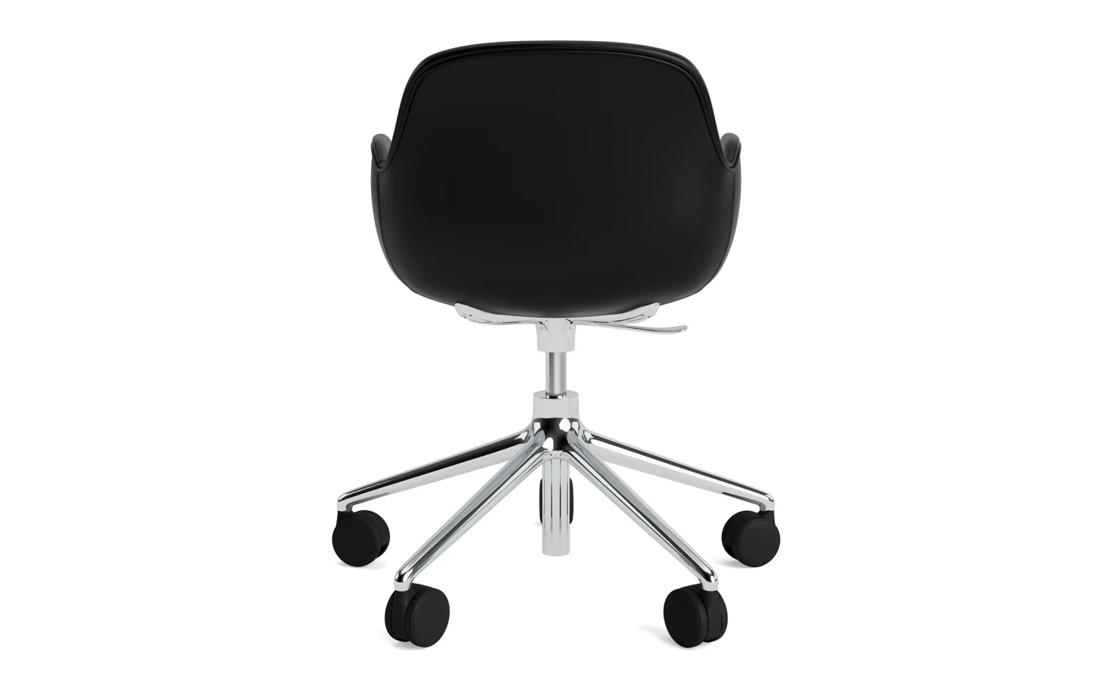 Form Drehsessel mit Rollen Vollpolster aluminium Ultra leder in Ultra 41599 präsentiert im Onlineshop von KAQTU Design AG. Sessel ist von Normann Copenhagen