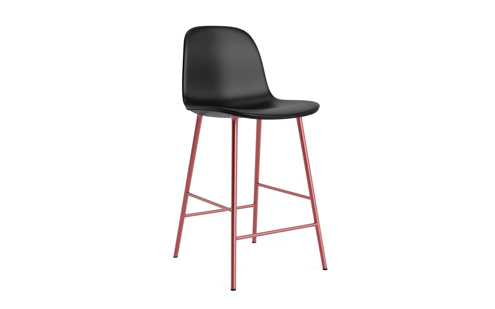 Form Barstuhl 65 cm gepolstert Rot stahl/Ultra leder