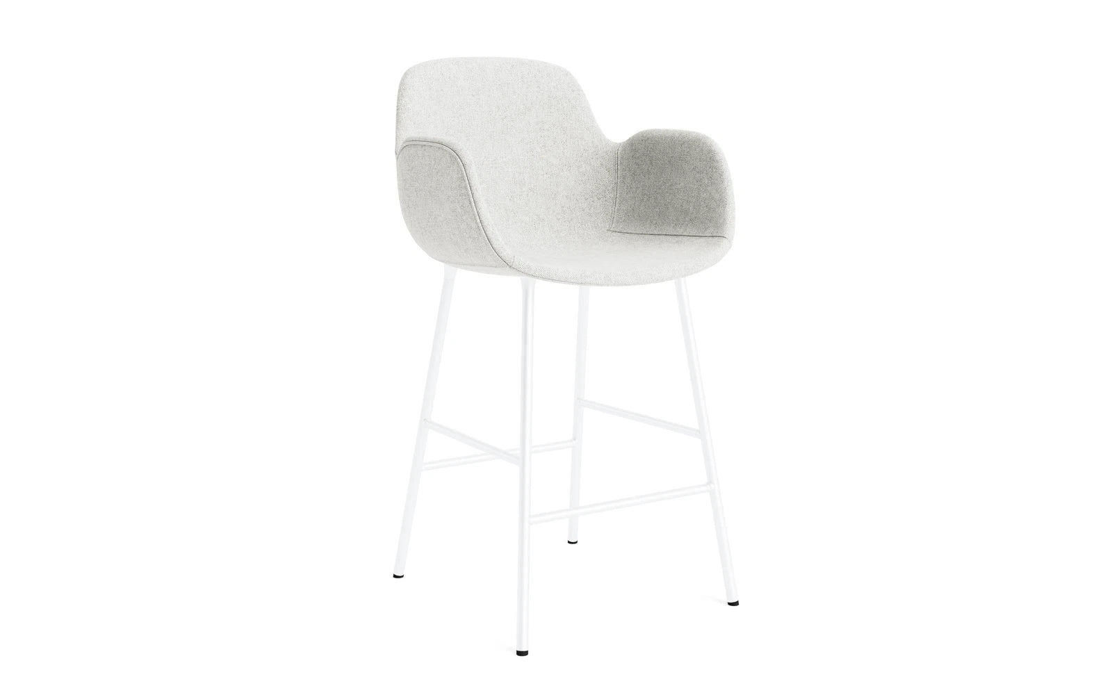 Form Barstuhl mit Armlehne 65 cm gepolstert Weiß Stahl/Hallingdal in Hallingdal 110 präsentiert im Onlineshop von KAQTU Design AG. Barstuhl ist von Normann Copenhagen