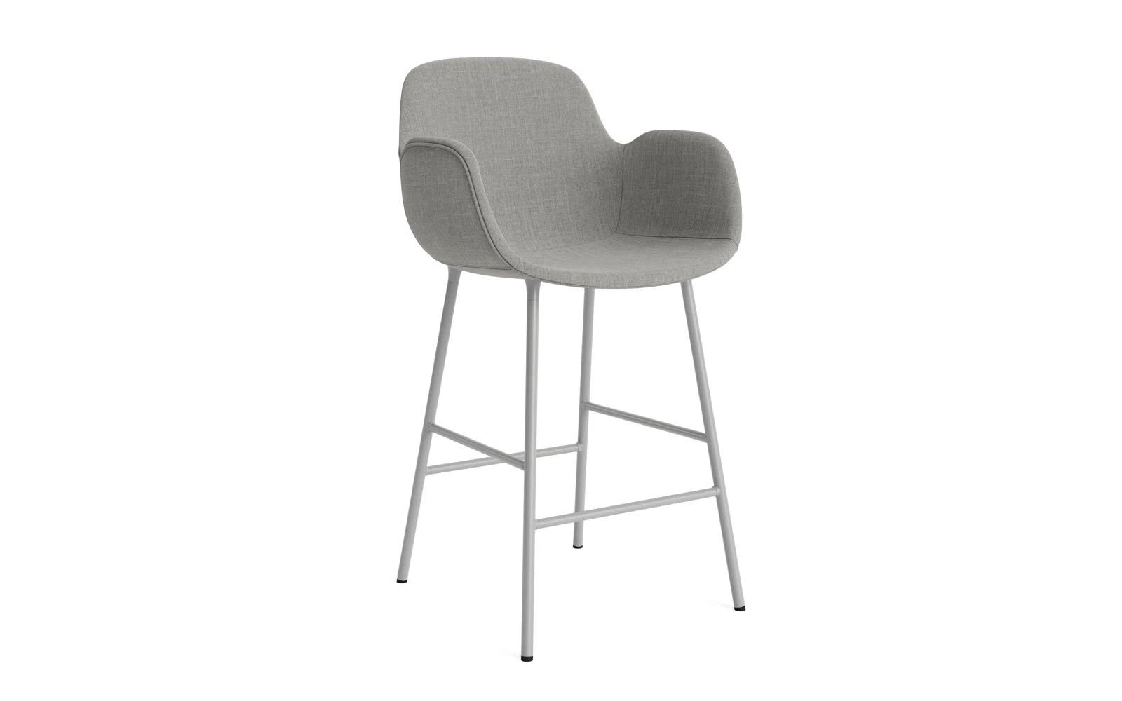 Form Barstuhl mit Armlehne 65 cm gepolstert Grau Stahl/Remix in Remix 133 präsentiert im Onlineshop von KAQTU Design AG. Barstuhl ist von Normann Copenhagen