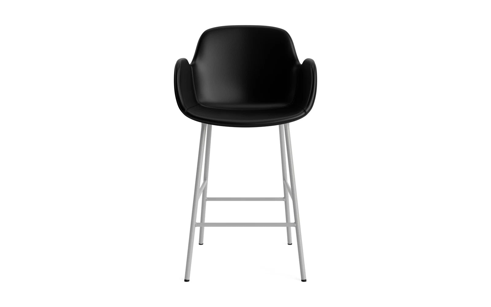 Form Barstuhl mit Armlehne 65 cm gepolstert Grau Stahl/Ultra leder in Ultra 41599 präsentiert im Onlineshop von KAQTU Design AG. Barstuhl ist von Normann Copenhagen