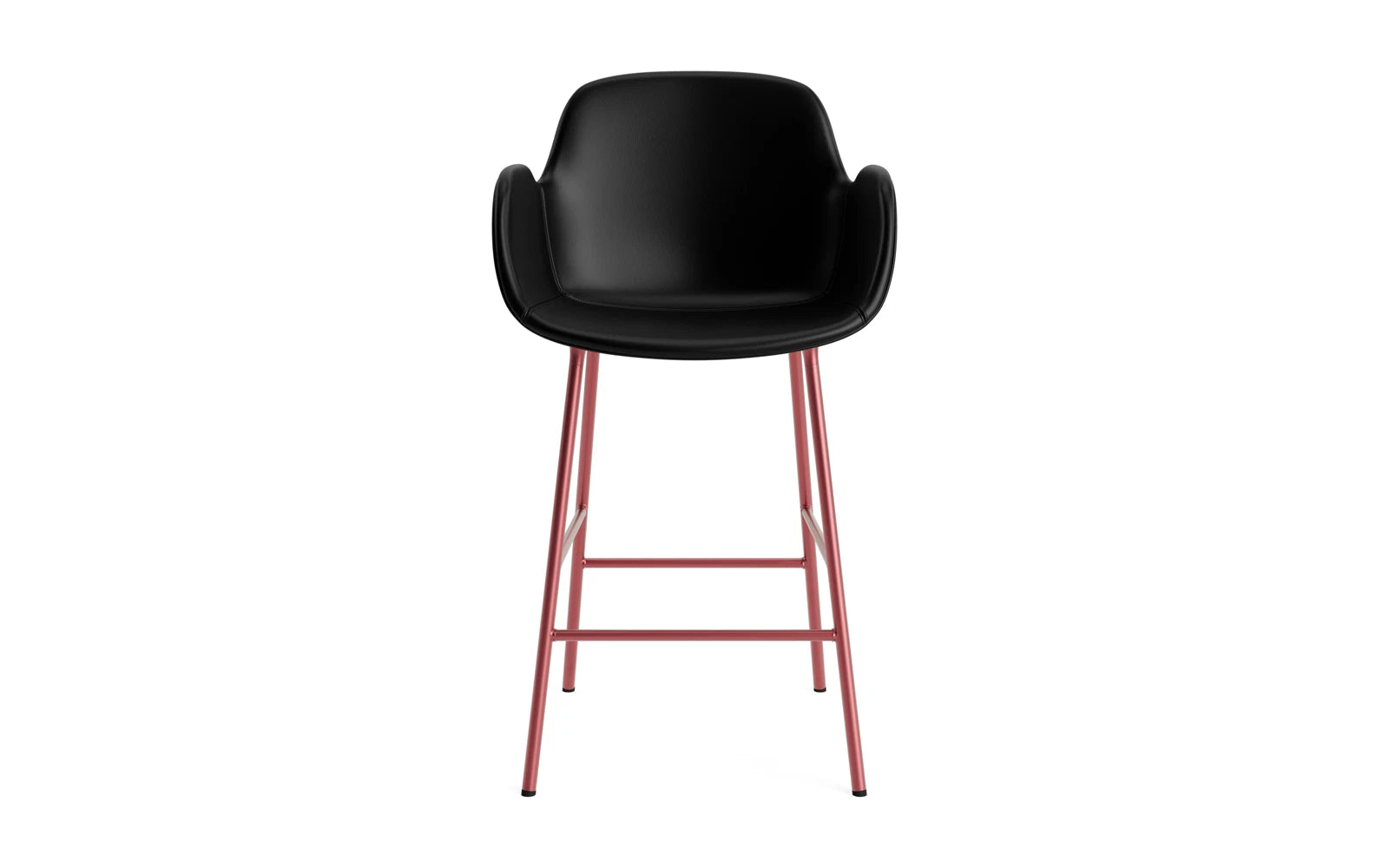 Form Barstuhl mit Armlehne 65 cm gepolstert Rot Stahl/Ultra leder in Ultra 41599 präsentiert im Onlineshop von KAQTU Design AG. Barstuhl ist von Normann Copenhagen