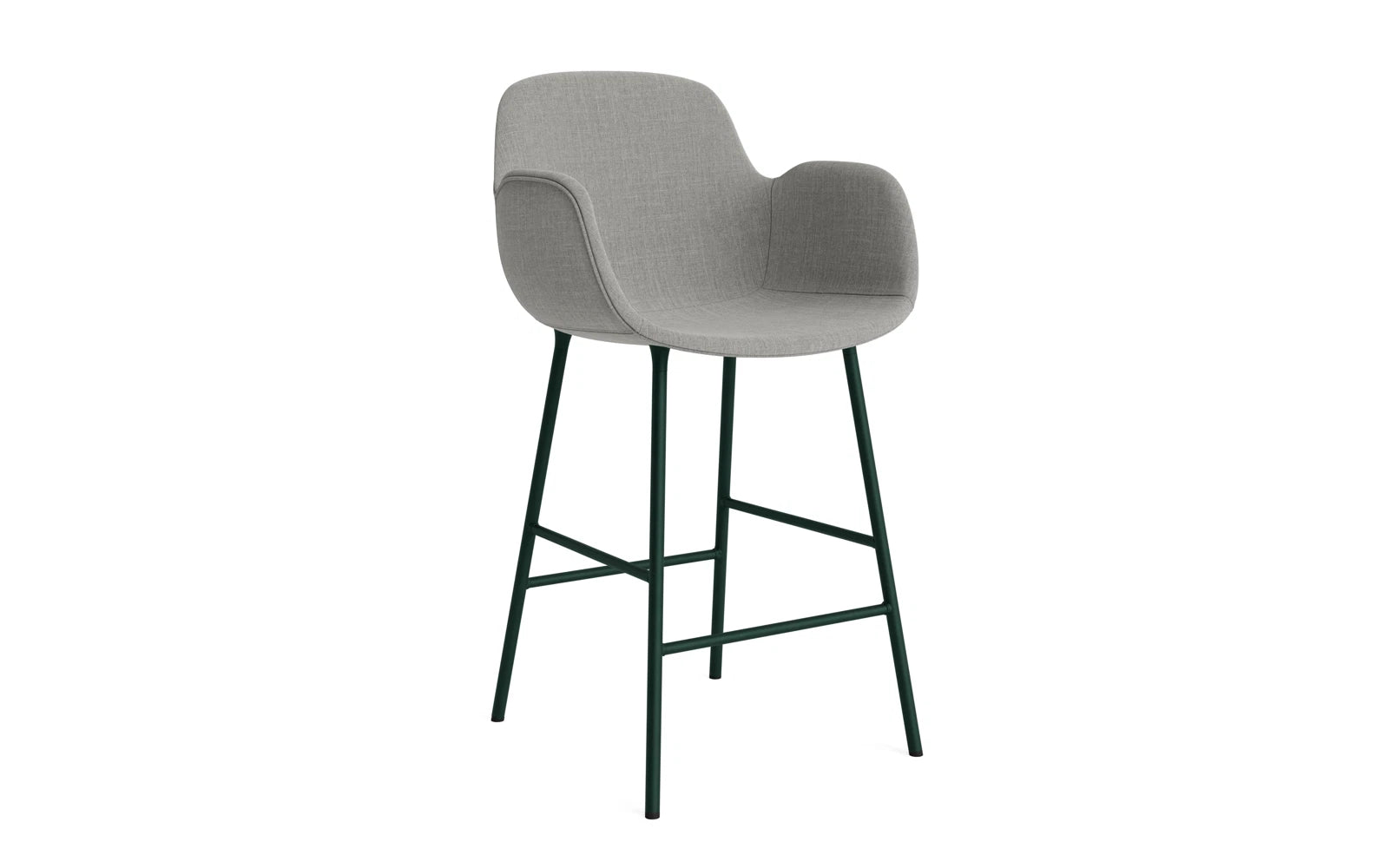 Form Barstuhl mit Armlehne 65 cm gepolstert Grün Stahl/Remix in Remix 133 präsentiert im Onlineshop von KAQTU Design AG. Barstuhl ist von Normann Copenhagen