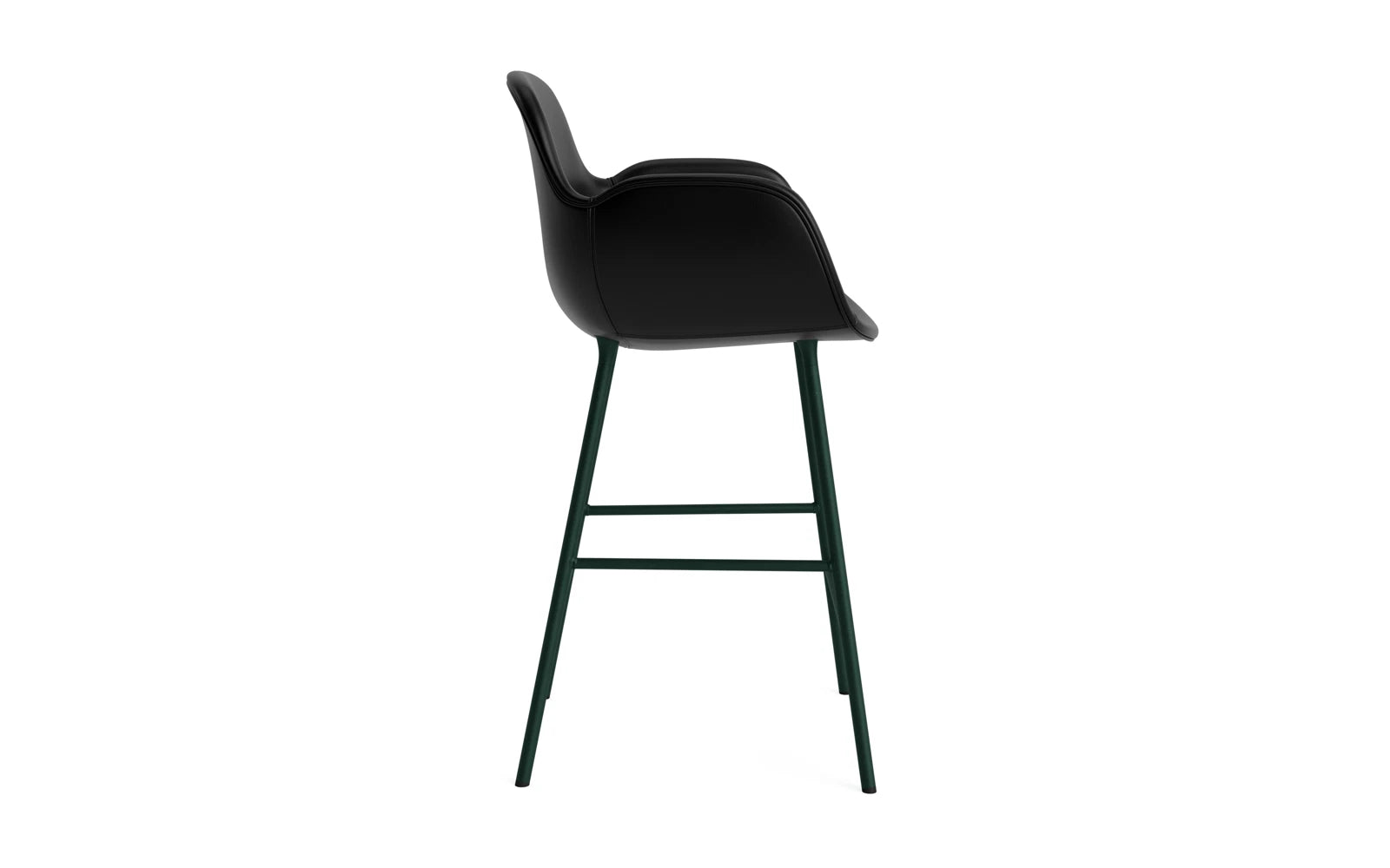 Form Barstuhl mit Armlehne 65 cm gepolstert Grün Stahl/Ultra leder in Ultra 41599 präsentiert im Onlineshop von KAQTU Design AG. Barstuhl ist von Normann Copenhagen