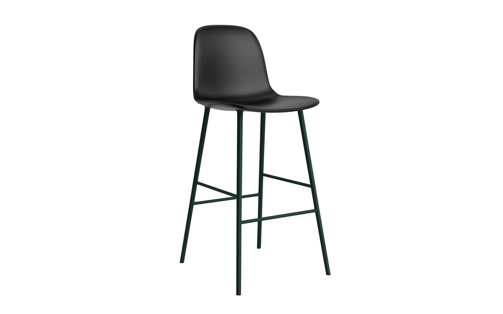 Form Barstuhl 75 cm gepolstert Grün stahl/Ultra leder in Ultra 41599 präsentiert im Onlineshop von KAQTU Design AG. Barstuhl ist von Normann Copenhagen