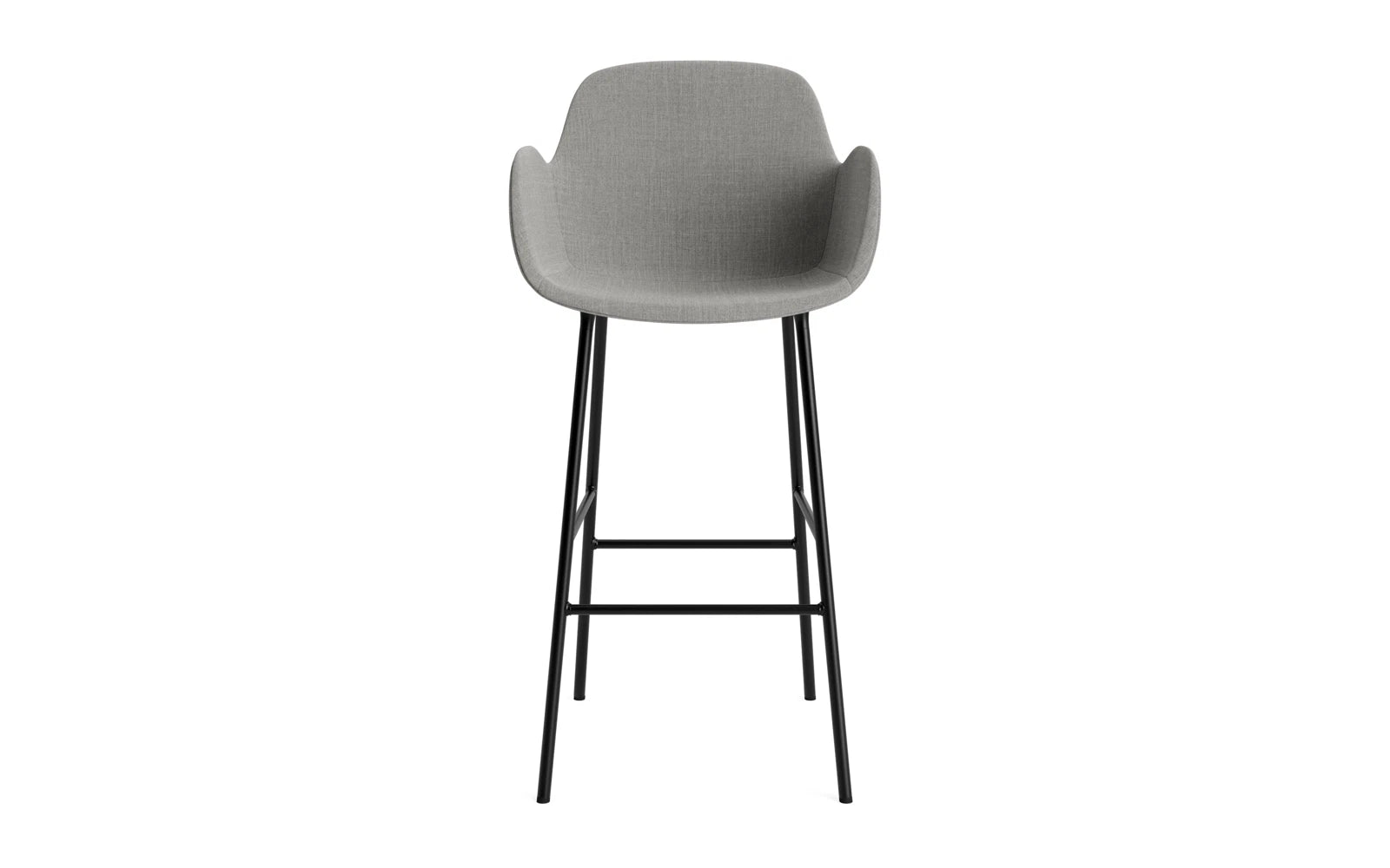 Form Barstuhl mit Armlehne 75 cm gepolstert schwarzes Stahl/Remix in Remix 133 präsentiert im Onlineshop von KAQTU Design AG. Barstuhl ist von Normann Copenhagen