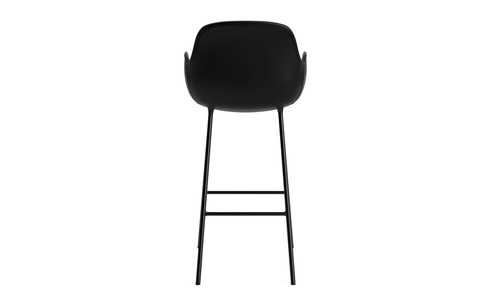 Form Barstuhl mit Armlehne 75 cm gepolstert schwarzes Stahl/Ultra leder in Ultra 41599 präsentiert im Onlineshop von KAQTU Design AG. Barstuhl ist von Normann Copenhagen