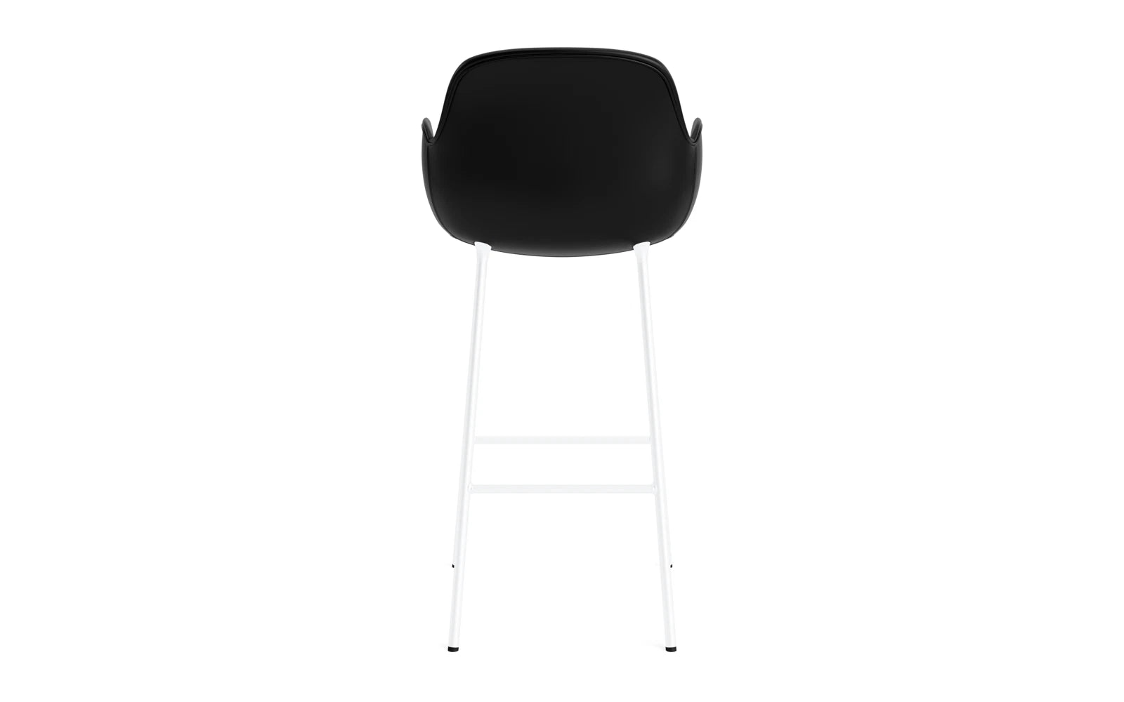 Form Barstuhl mit Armlehne 75 cm gepolstert Weiss Stahl/Ultra leder in Ultra 41599 präsentiert im Onlineshop von KAQTU Design AG. Barstuhl ist von Normann Copenhagen