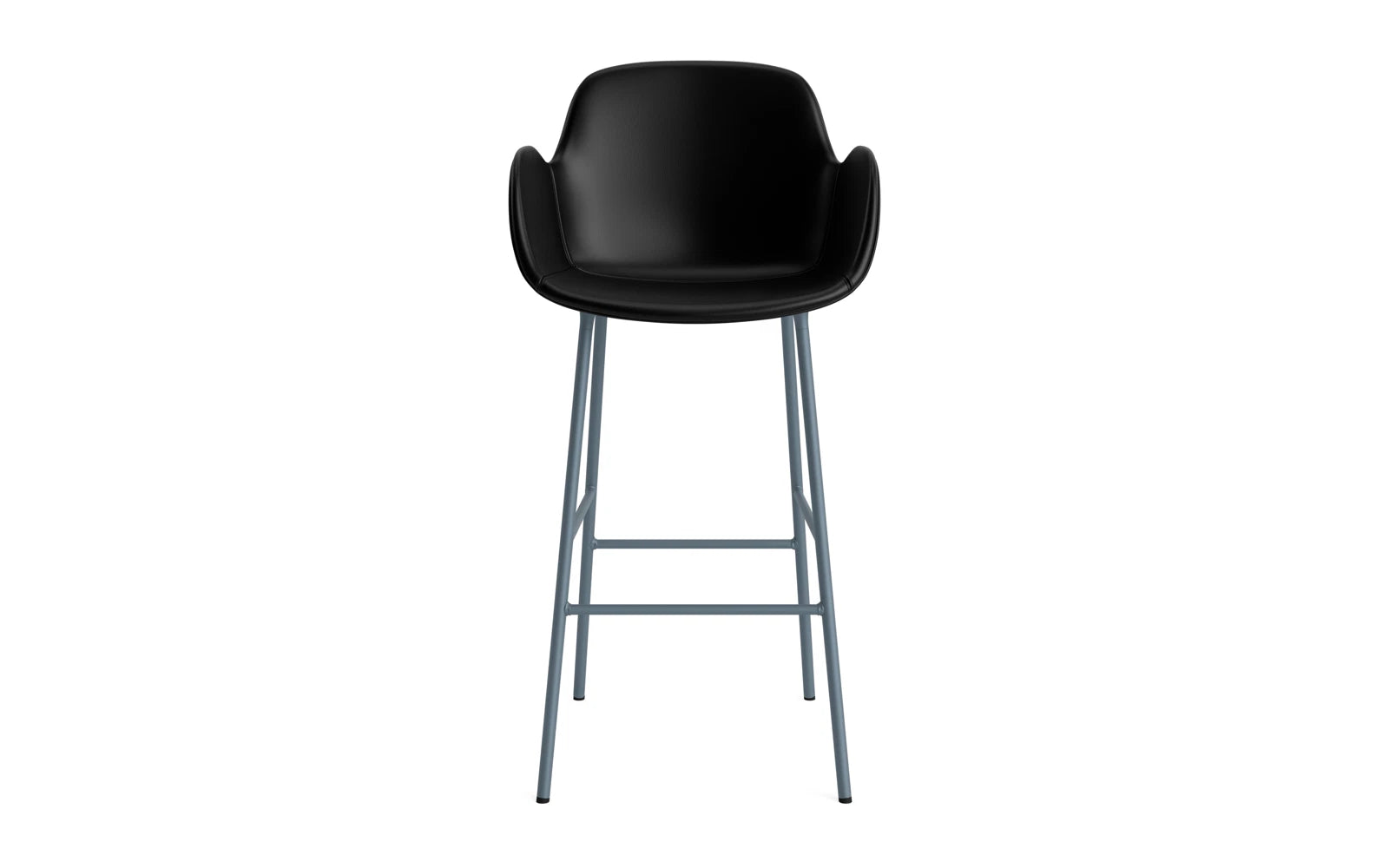 Form Barstuhl mit Armlehne 75 cm gepolstert blau Stahl/Ultra leder in Ultra 41599 präsentiert im Onlineshop von KAQTU Design AG. Barstuhl ist von Normann Copenhagen