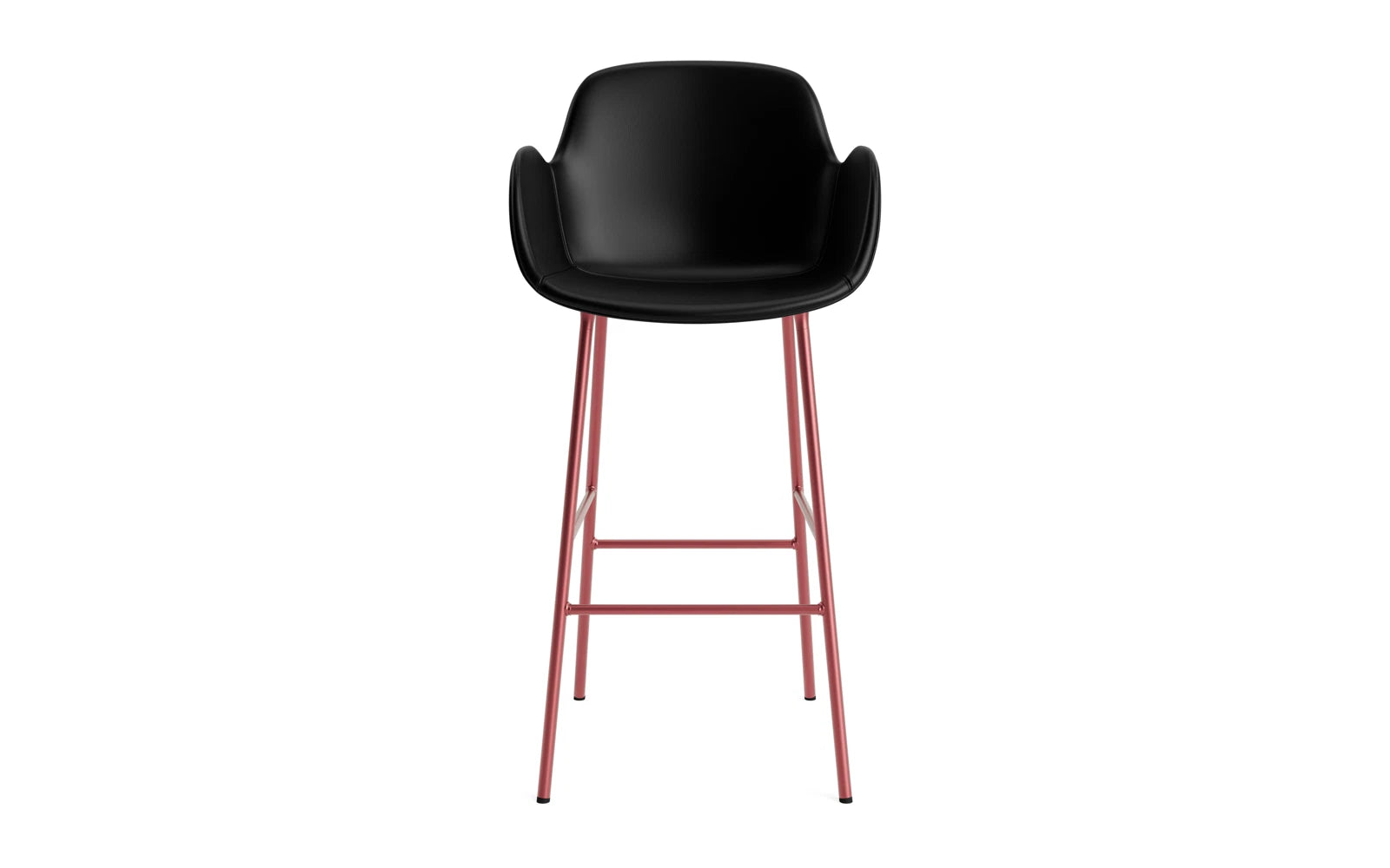 Form Barstuhl mit Armlehne 75 cm gepolstert Rot Stahl/Ultra leder in Ultra 41599 präsentiert im Onlineshop von KAQTU Design AG. Barstuhl ist von Normann Copenhagen