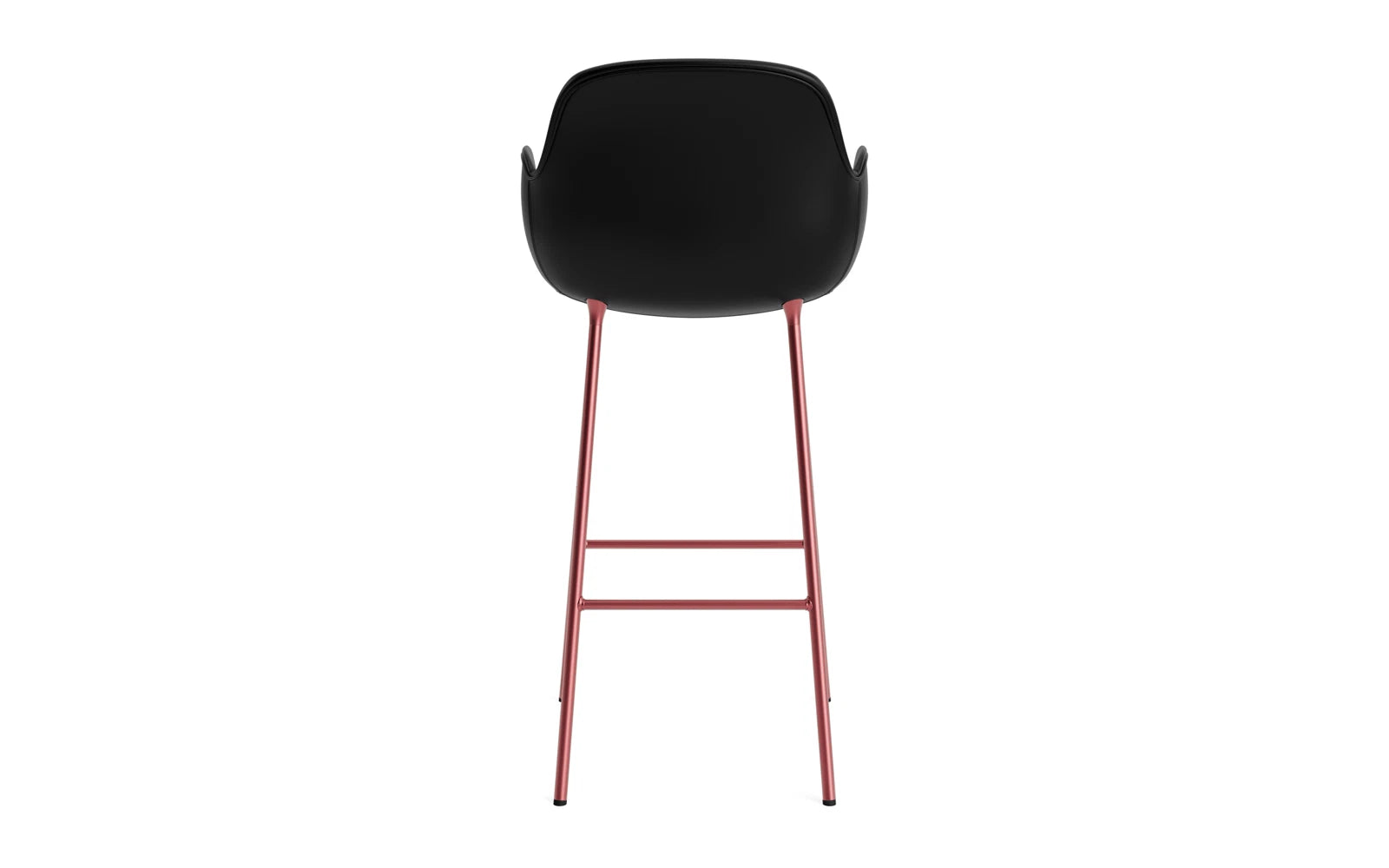 Form Barstuhl mit Armlehne 75 cm gepolstert Rot Stahl/Ultra leder in Ultra 41599 präsentiert im Onlineshop von KAQTU Design AG. Barstuhl ist von Normann Copenhagen