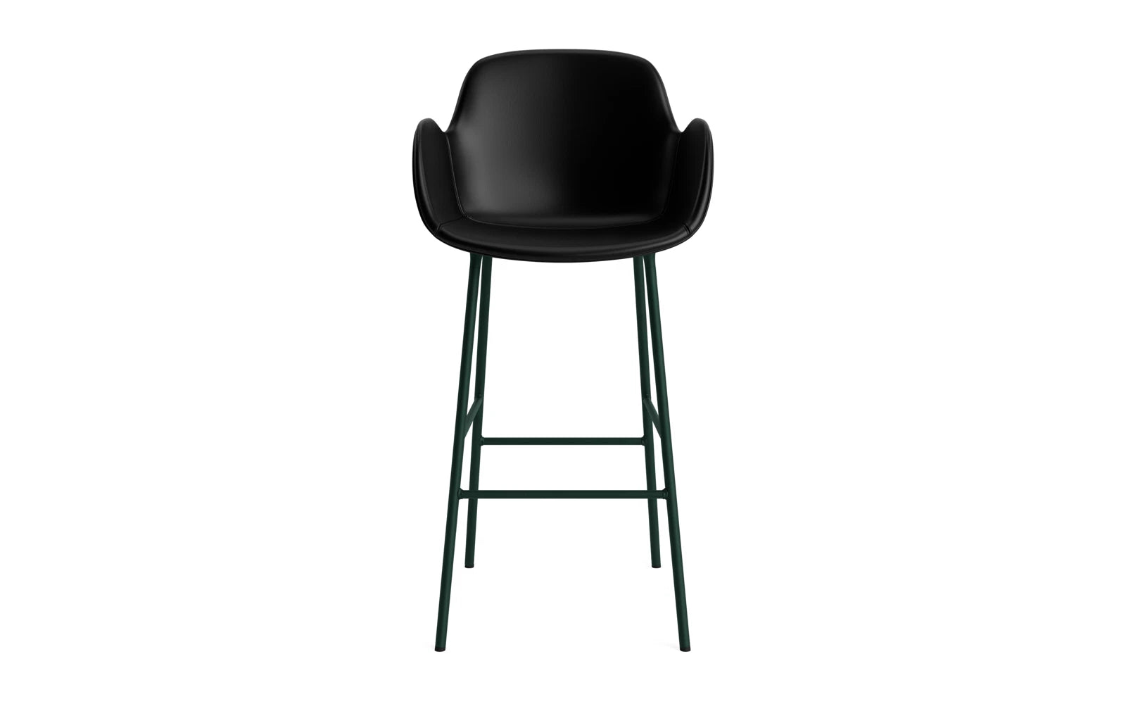 Form Barstuhl mit Armlehne 75 cm gepolstert Grün Stahl/Ultra leder in Ultra 41599 präsentiert im Onlineshop von KAQTU Design AG. Barstuhl ist von Normann Copenhagen