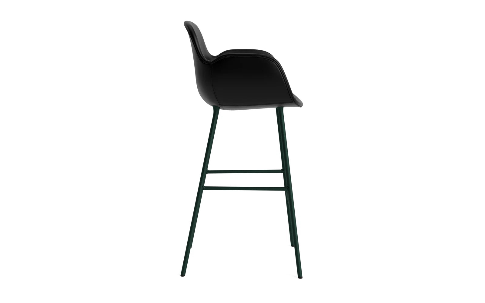 Form Barstuhl mit Armlehne 75 cm gepolstert Grün Stahl/Ultra leder in Ultra 41599 präsentiert im Onlineshop von KAQTU Design AG. Barstuhl ist von Normann Copenhagen
