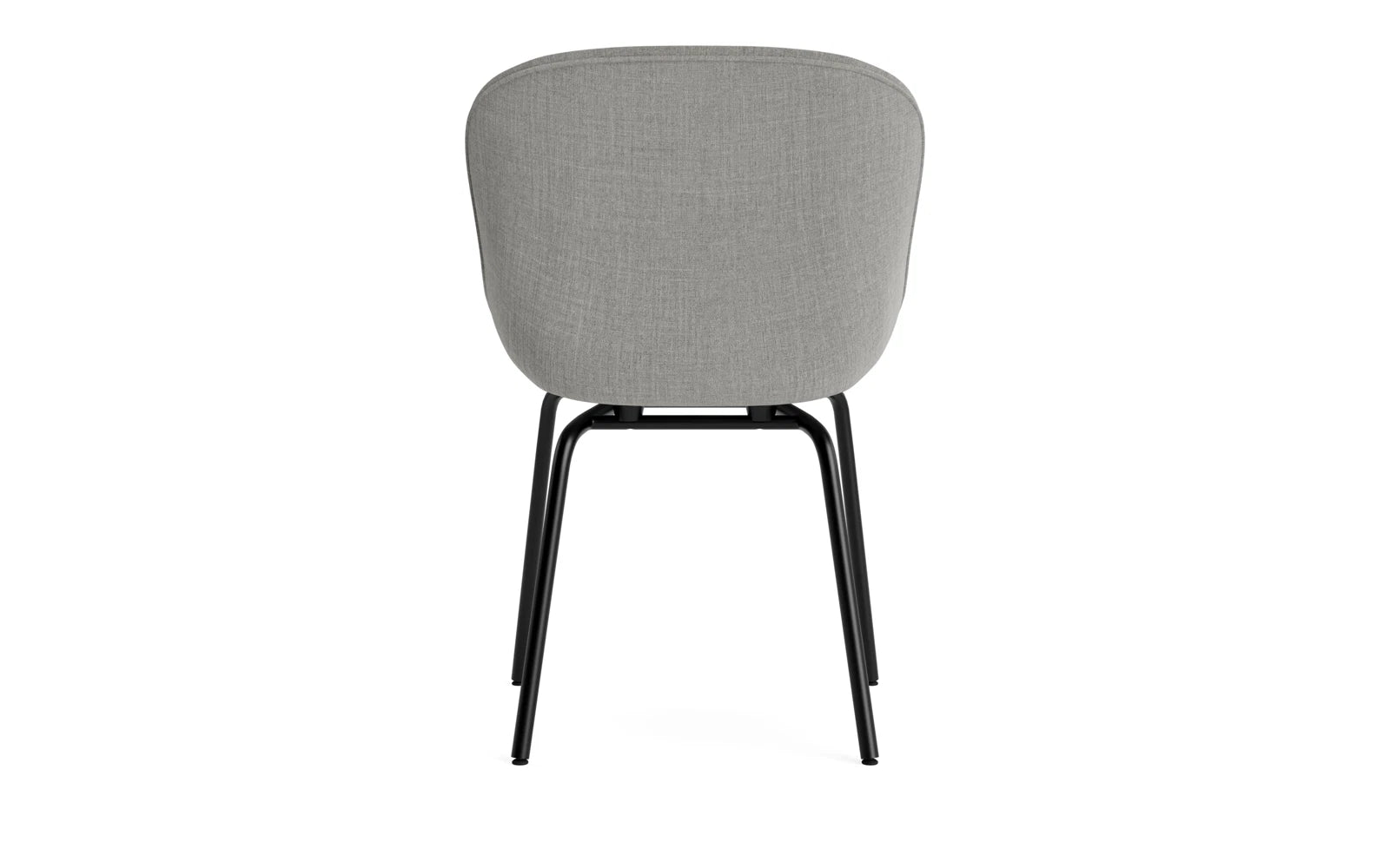 Entdecken Sie den Hyg Stuhl in gepolstertem Schwarz mit Stahlgestell von Normann Copenhagen – stilvolles skandinavisches Design für Ihr Zuhause.