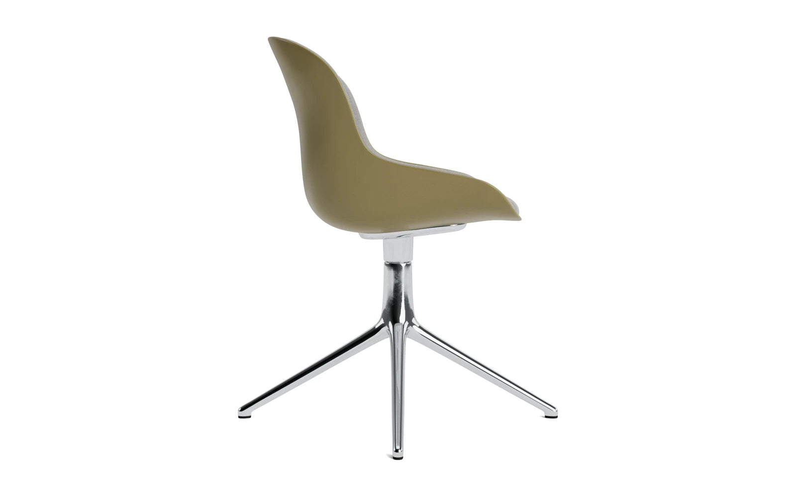Der Hyg Drehsessel in Olive von Normann Copenhagen vereint Hygge-Gemütlichkeit mit elegantem Design. Perfekt für stilvolle Entspannung.