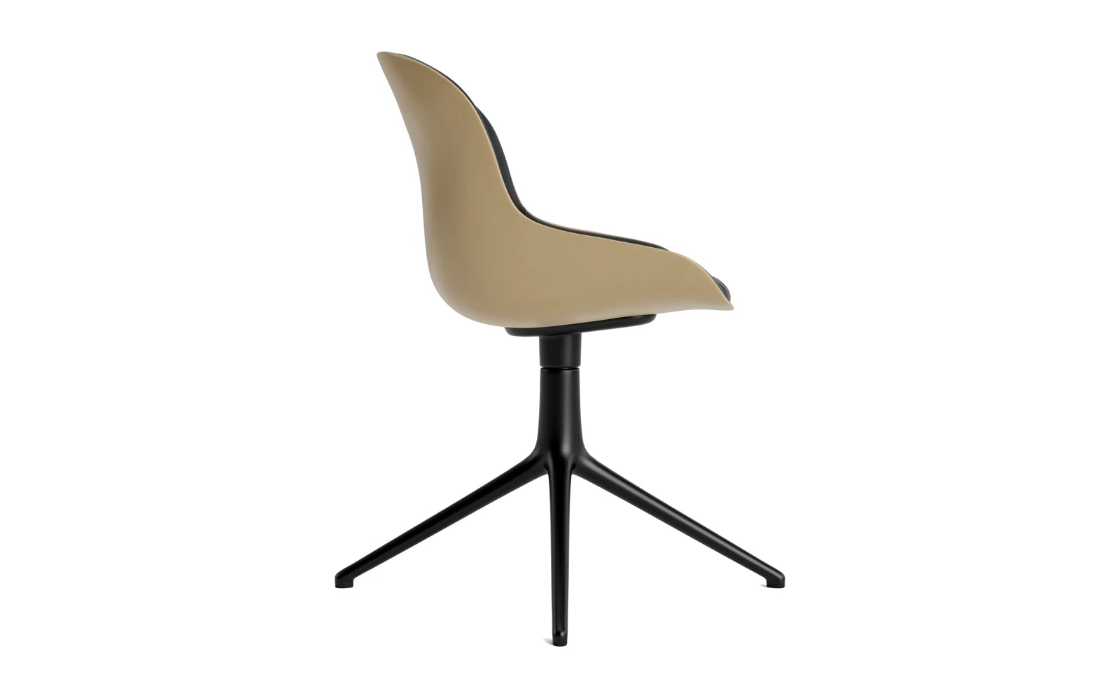 Hyg Drehstuhl 4B gepolstert Schwartz Alu Sand/Ultra in Ultra 41599 präsentiert im Onlineshop von KAQTU Design AG. Drehstuhl ist von Normann Copenhagen