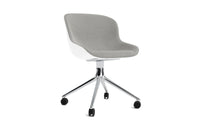 Sedia girevole Hyg 4W rivestimento anteriore bianco e alluminio