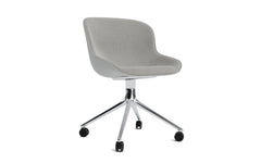 Hyg swivel chair 4W front cushion gray & aluminum