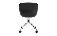 Hyg swivel chair 4W front upholstery black & aluminum