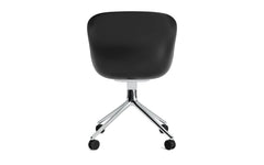 Hyg swivel chair 4W front upholstery black & aluminum