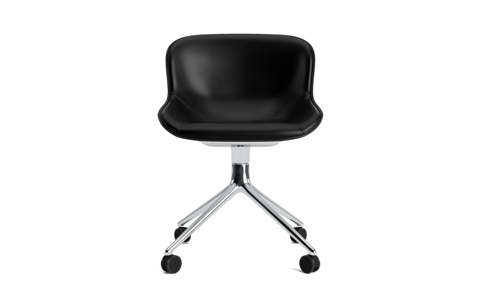 Hyg Drehstuhl 4W Frontpolster Aluminium Schwartz/Ultra in Ultra 41599 präsentiert im Onlineshop von KAQTU Design AG. Drehstuhl ist von Normann Copenhagen