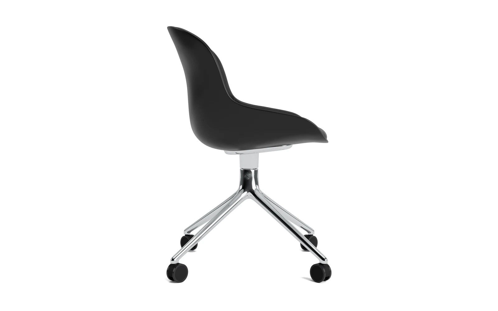 Hyg Drehstuhl 4W Frontpolster Aluminium Schwartz/Ultra in Ultra 41599 präsentiert im Onlineshop von KAQTU Design AG. Drehstuhl ist von Normann Copenhagen