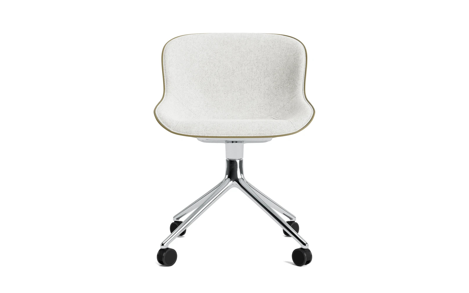 Hyg Drehstuhl 4W Frontpolster Aluminium Olive/Hallingdal in Hallingdal 110 präsentiert im Onlineshop von KAQTU Design AG. Drehstuhl ist von Normann Copenhagen