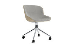 Hyg swivel chair 4W front cushion sand & aluminum