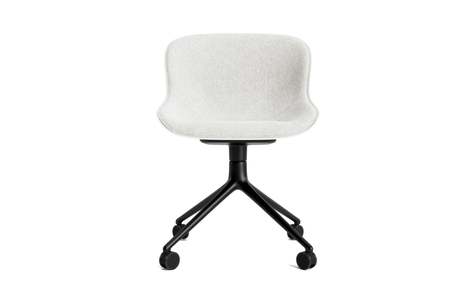 Hyg Drehstuhl 4W Frontpolster Schwartz Alu Weiss/Hallingdal in Hallingdal 110 präsentiert im Onlineshop von KAQTU Design AG. Drehstuhl ist von Normann Copenhagen