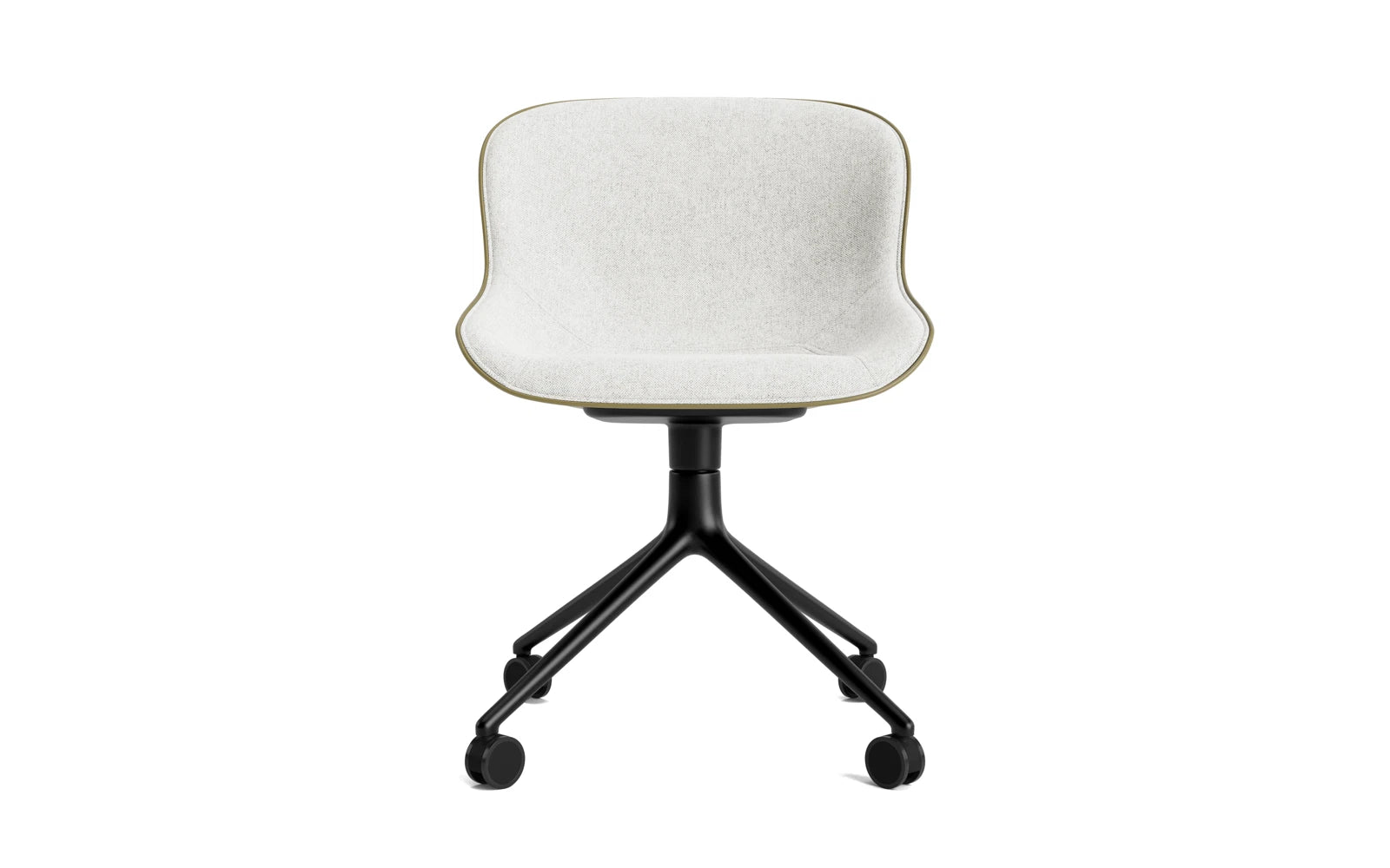 Hyg Drehstuhl 4W Frontpolster Schwartz Alu Olive/Hallingdal in Hallingdal 110 präsentiert im Onlineshop von KAQTU Design AG. Drehstuhl ist von Normann Copenhagen