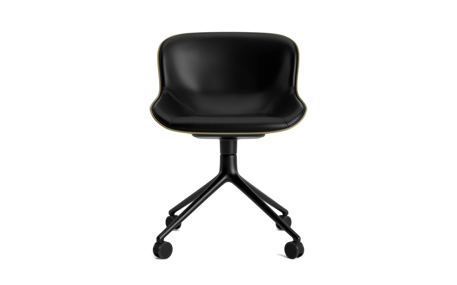 Hyg Drehstuhl 4W Frontpolster Schwartz Alu Olive/Ultra in Ultra 41599 präsentiert im Onlineshop von KAQTU Design AG. Drehstuhl ist von Normann Copenhagen