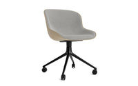 Hyg swivel chair 4W front upholstery sand & black aluminum