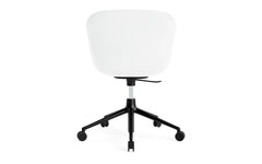 Chaise pivotante Hyg avec coussin avant à vérin à gaz à 5 roues aluminium blanc et noir