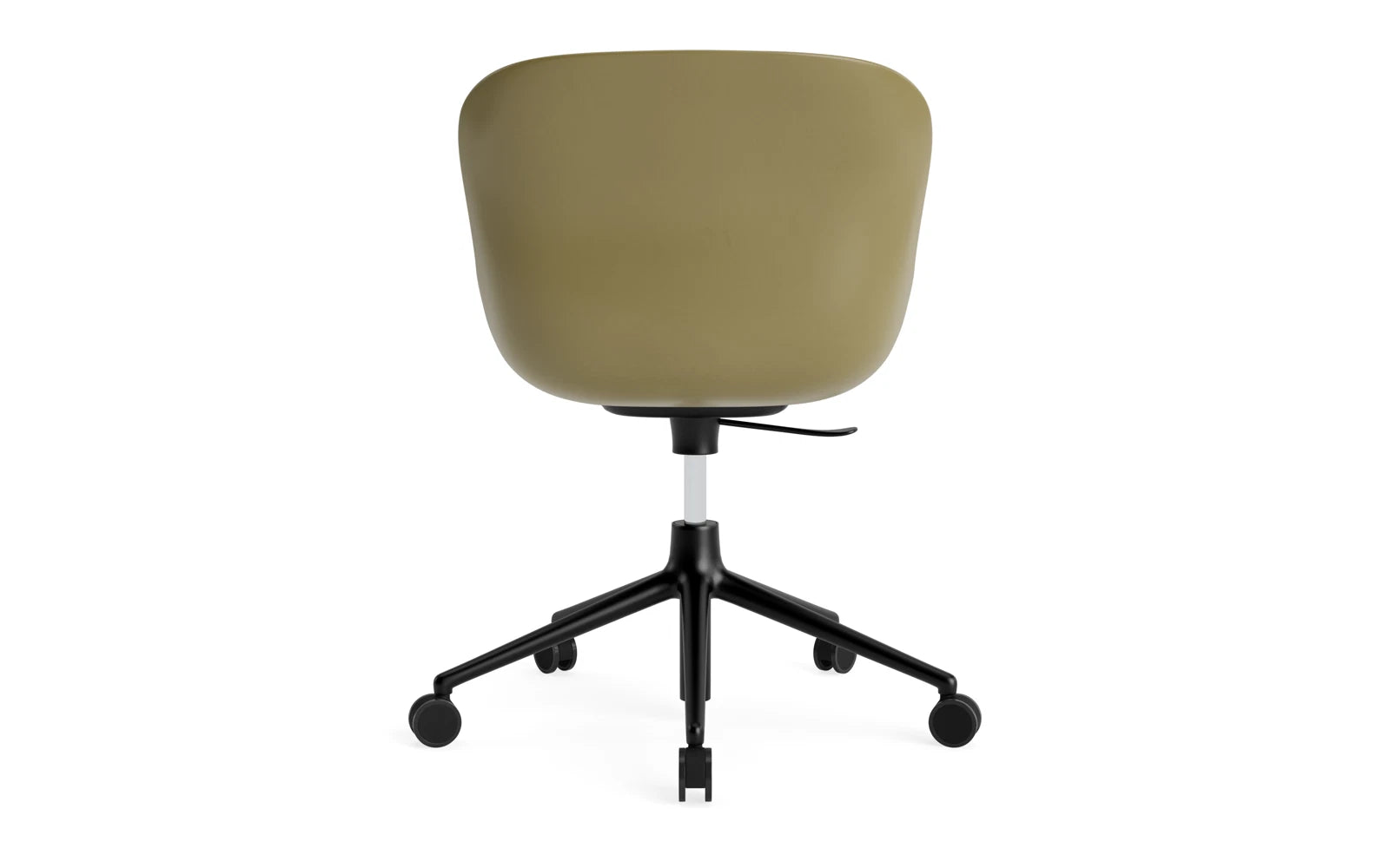 Hyg Drehsessel mit 5 Rollen Gas Lift Frontpolster Schwartz Alu Olive /Ultra in Ultra 41599 präsentiert im Onlineshop von KAQTU Design AG. Sessel ist von Normann Copenhagen