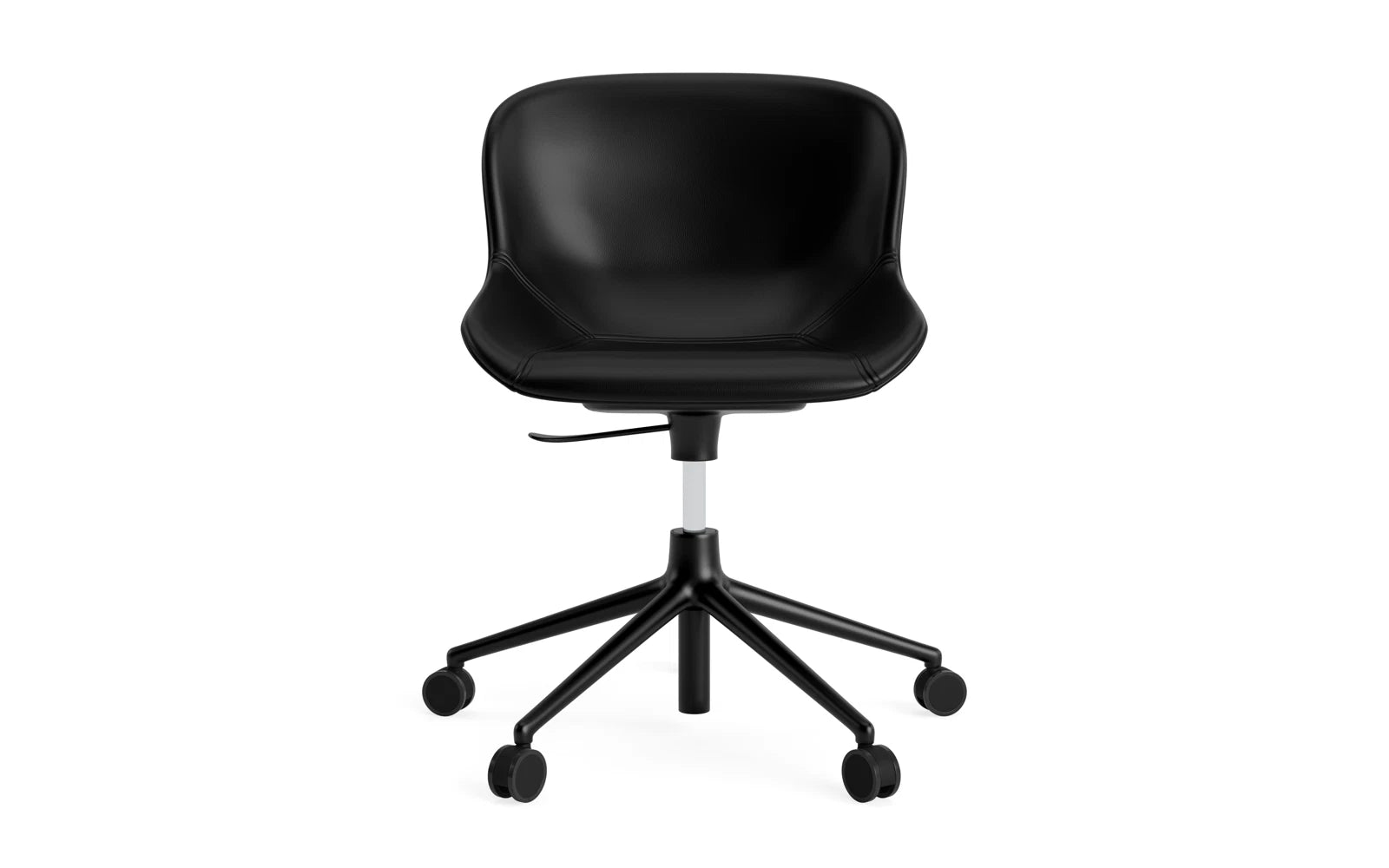 Hyg Drehsessel mit Rollen Vollpolster schwarz aluminum Ultra leder in Ultra 41599 präsentiert im Onlineshop von KAQTU Design AG. Sessel ist von Normann Copenhagen